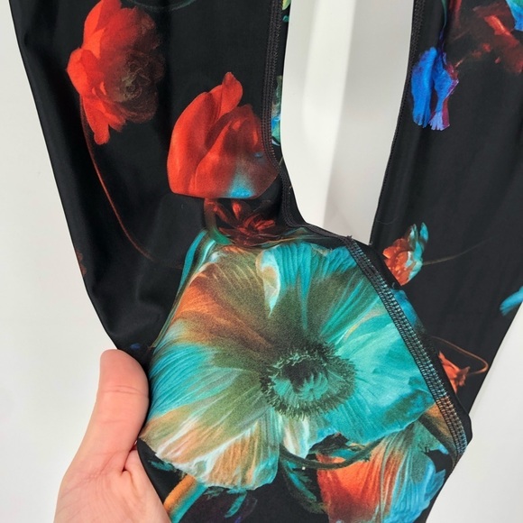 NIKE Dri-Fit Power Floral Print Leggings Black Flower Print Multicolor High Rise - Picture 4 of 6